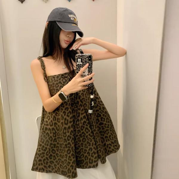 ALORA 炸街滿版豹紋吊帶背心 