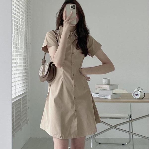 ALORA 顯瘦腰身感襯衫洋裝 