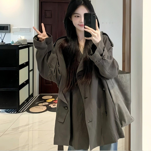 ALORA 歐美風繫帶風衣外套 