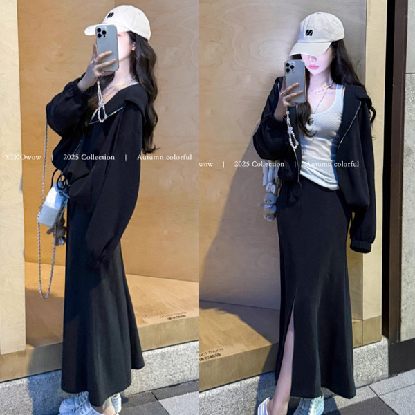 ALORA 超美微喇開岔裙三件式套裝 