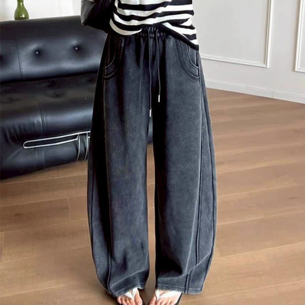 ALORA 美式水洗復古彎刀褲 