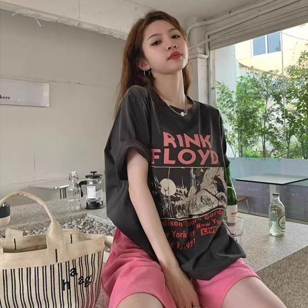 ALORA 搖滾樂團印花短T 