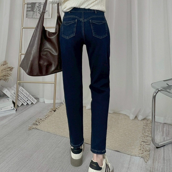 ALORA 秋冬暖寶寶直腿牛仔褲 