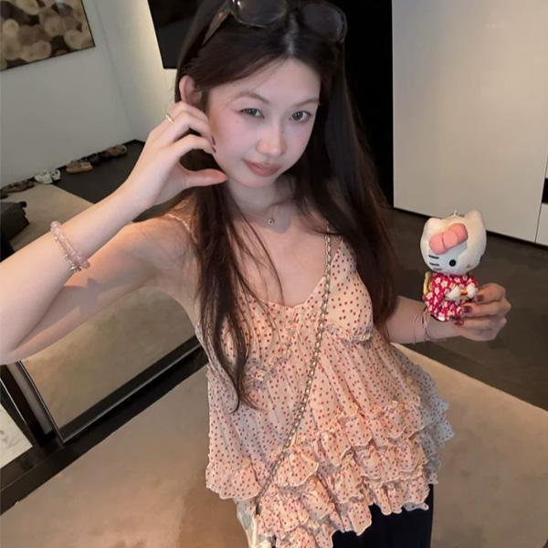 ALORA 網紅必備!紅點點吊袋上衣 