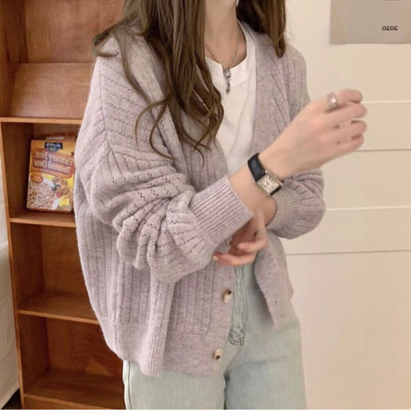 ALORA 溫柔色系開襟針織外套 