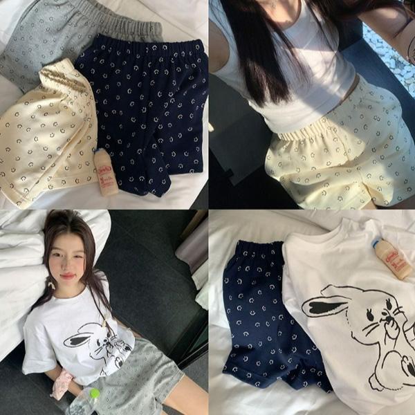 ALORA 笑臉印花居家短褲 