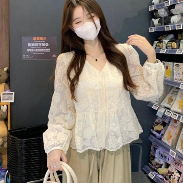 ALORA 細緻滿版蕾絲長袖上衣 