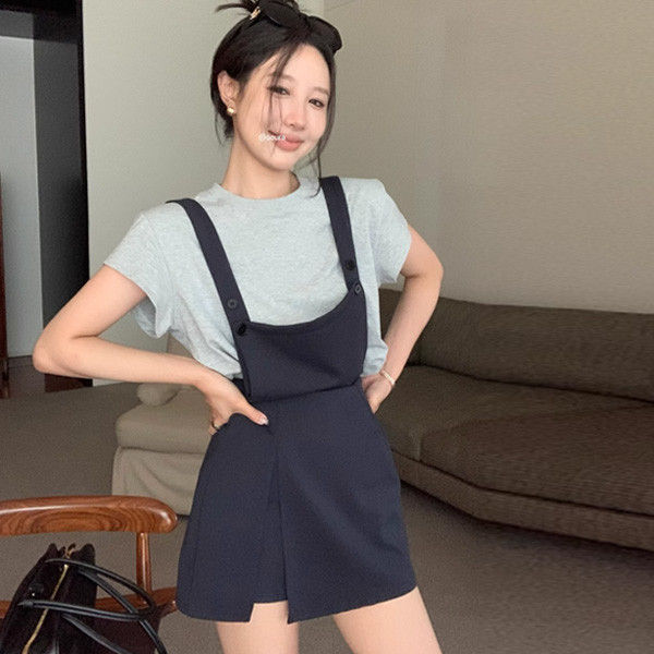ALORA 吊帶前開岔兩件式套裝 