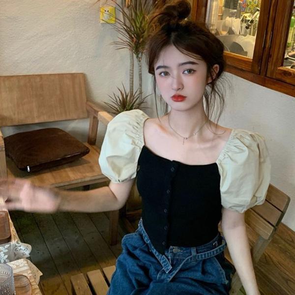 ALORA 高級感拼色上衣 