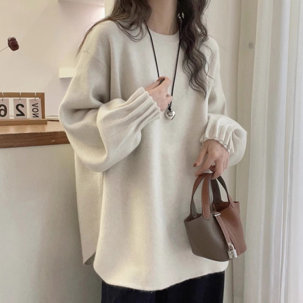 ALORA 袖口縐褶感針織毛衣 