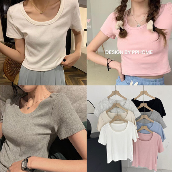 ALORA 不起球品質!大U領短T 