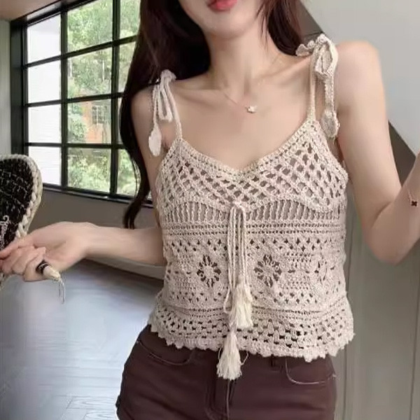 ALORA summer假期簍空流蘇背心 