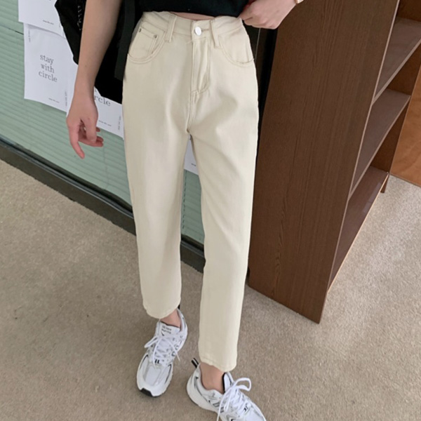 ALORA 基本款顯瘦休閒九分褲 