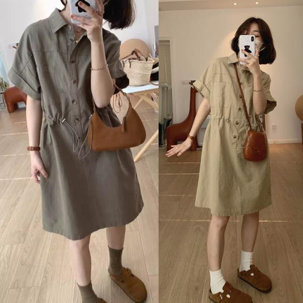 ALORA 春夏收腰工裝洋裝 
