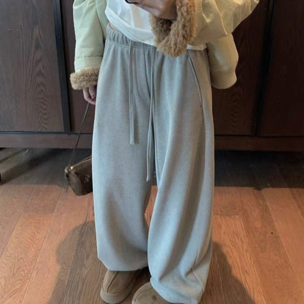 ALORA 暖暖寶寶絨休閒綿長褲 