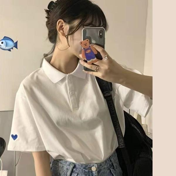 ALORA 袖口愛心POLO上衣 