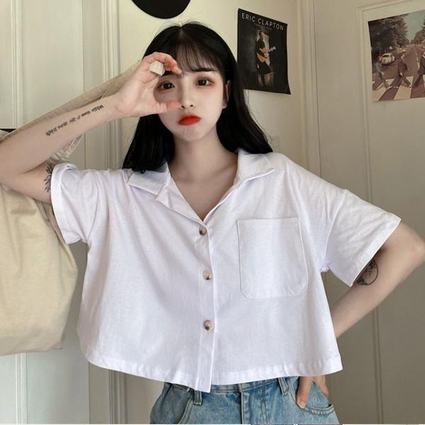 ALORA 單口袋西裝領短T 