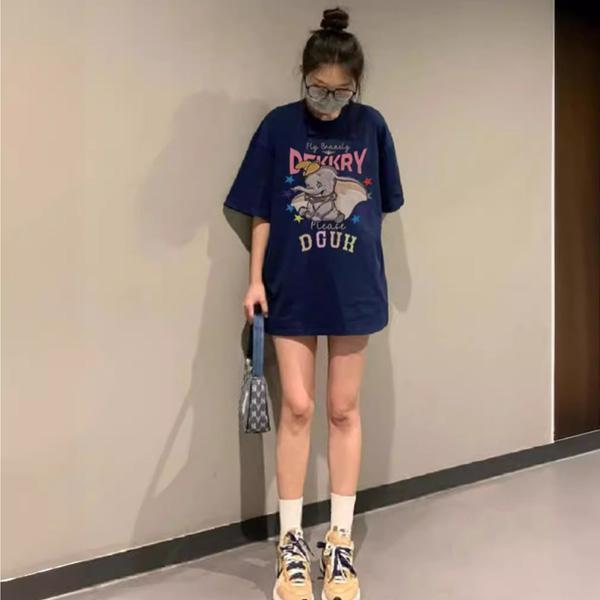 ALORA 大耳朵大象印花短T 