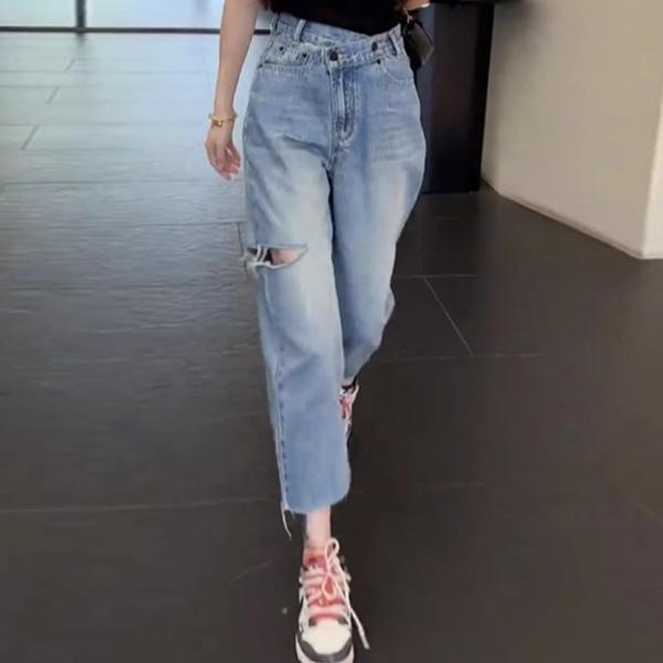 ALORA 交叉褲頭割破牛仔褲 