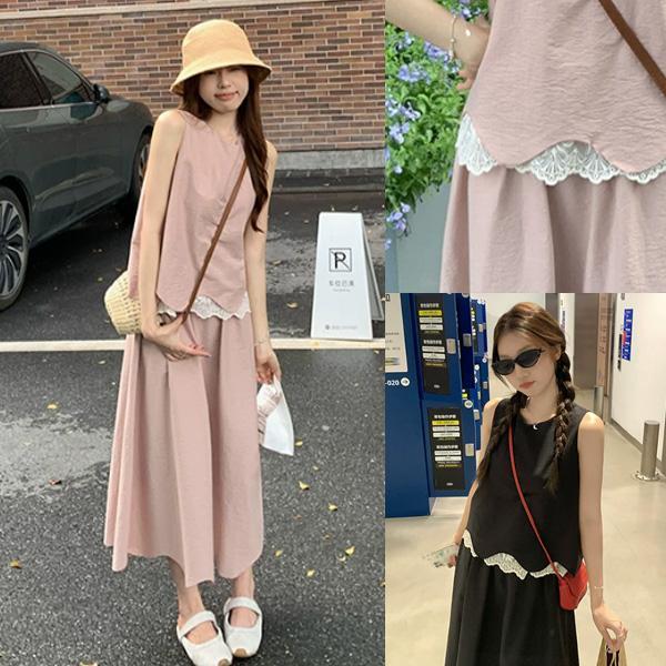 ALORA 夏日甜美洋裝兩件式套裝 