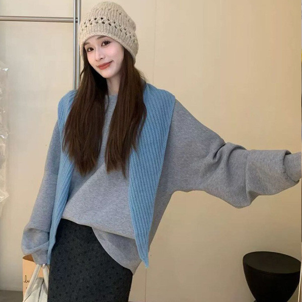 ALORA 撞色披肩兩件式套裝 