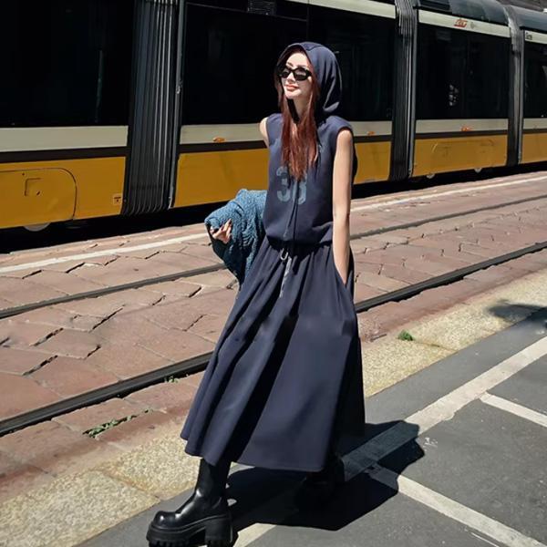 ALORA 韓系數字背心收腰洋裝 