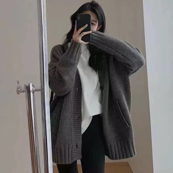 ALORA 簡約基礎!針織毛衣外套 
