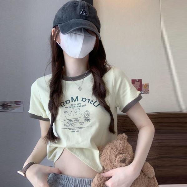 ALORA 小熊吃午餐印花短T 