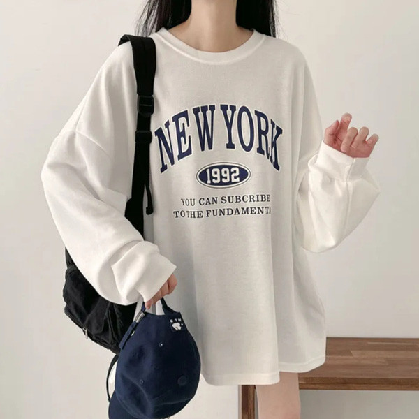 ALORA NEW YORK1992印花長T 