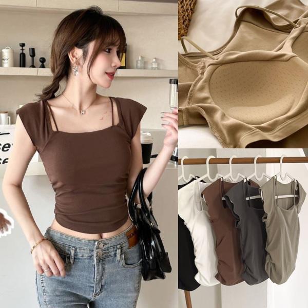 ALORA 小飛袖帶胸墊背心 