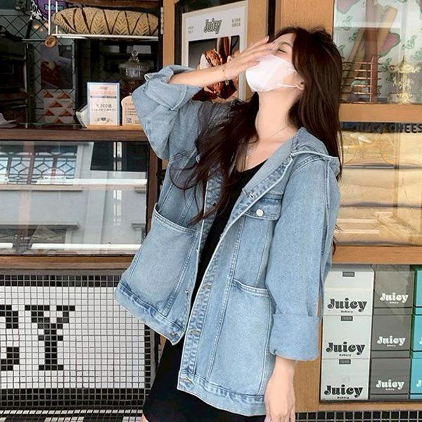 ALORA 慵懶感連帽牛仔外套 