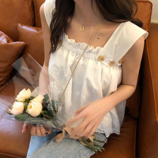 ALORA 童話女孩蕾絲提花吊帶上衣 