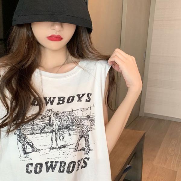 ALORA COWBOY牽馬印花背心 