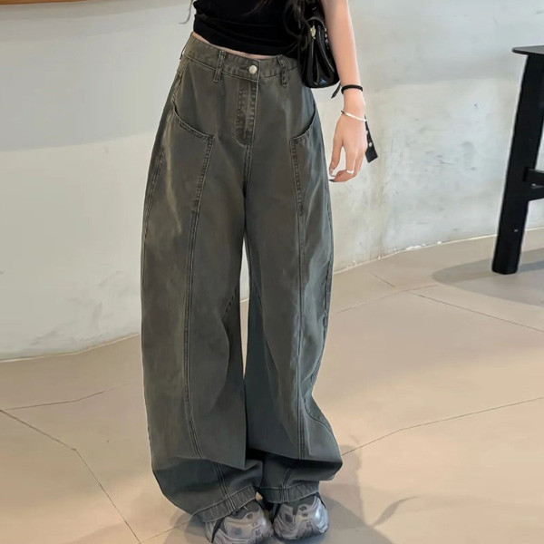 ALORA 流線線條感彎刀長褲 