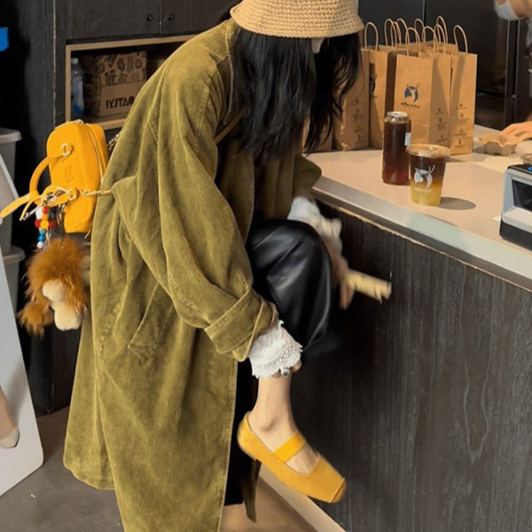 ALORA 復古芥末黃襯衫外套 