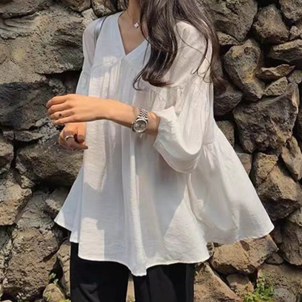 ALORA V領娃娃衫上衣 