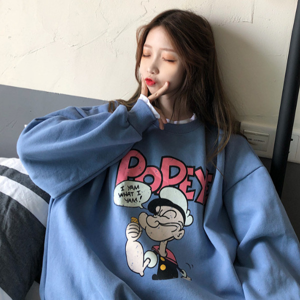 ALORA 卡通水手加絨假兩件衛衣 