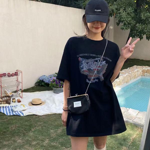 ALORA 美式國旗印花短T 