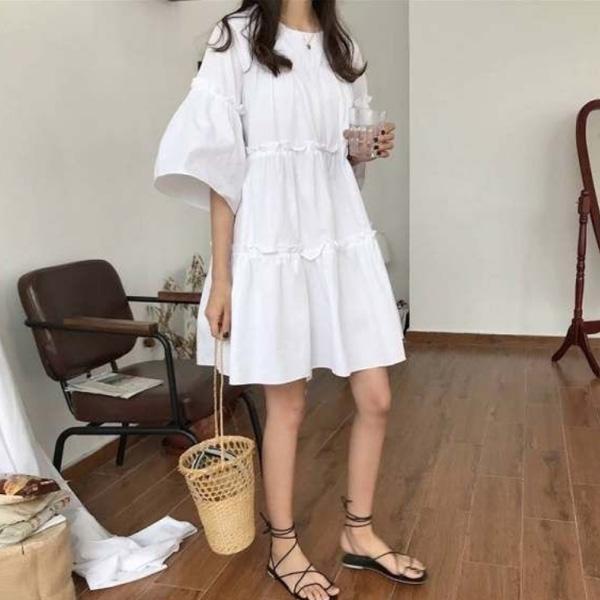 ALORA 層層木耳邊蛋羔洋裝 