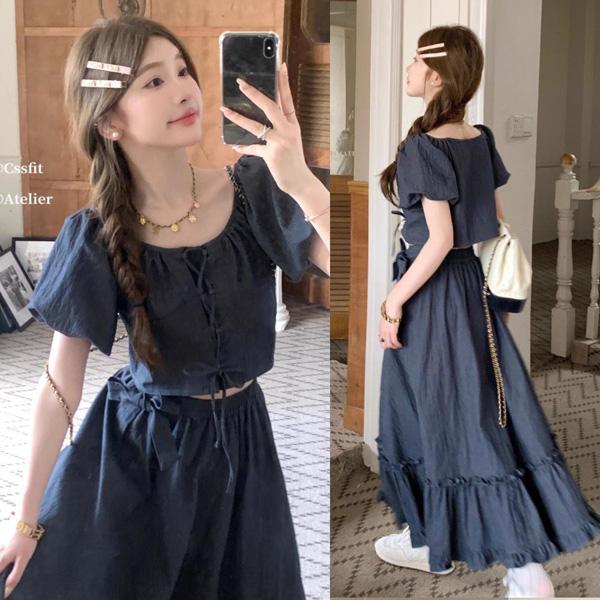 ALORA 綁帶蝴蝶結兩件式套裝 