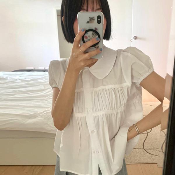 ALORA 假日陽光翻領娃娃裝襯衫 