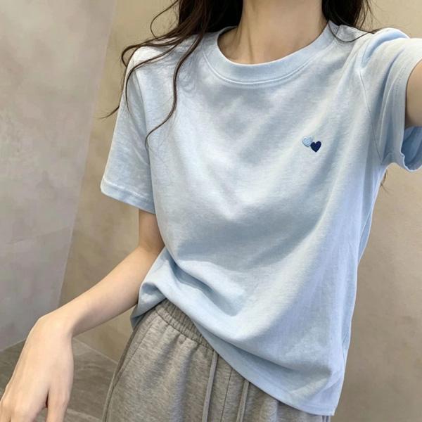 ALORA 雙顆愛心圓領短T 