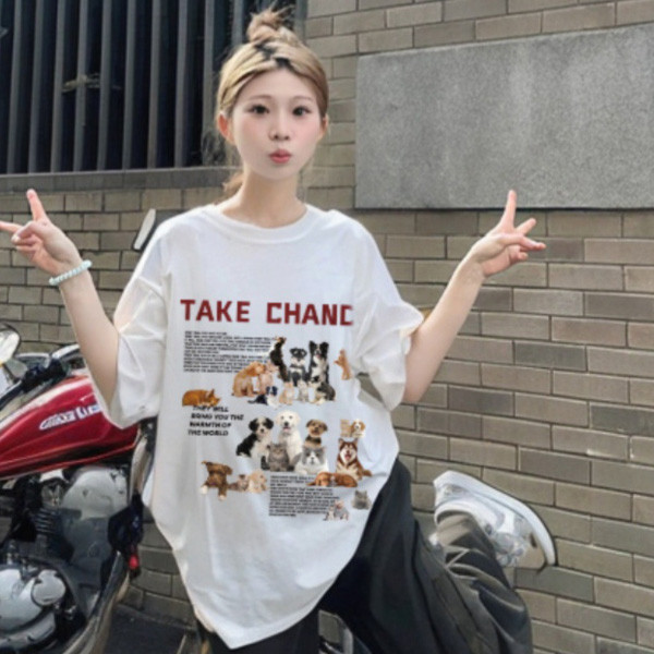 ALORA 滿滿狗狗家族印花短T 