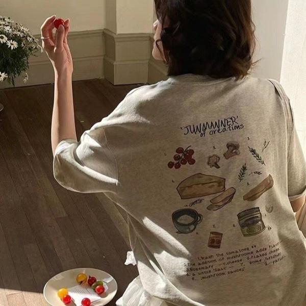 ALORA 乳酪蛋糕罐頭印花短T 
