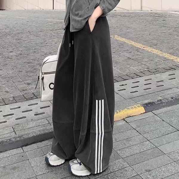 ALORA 褲腳線條設計休閒長褲 