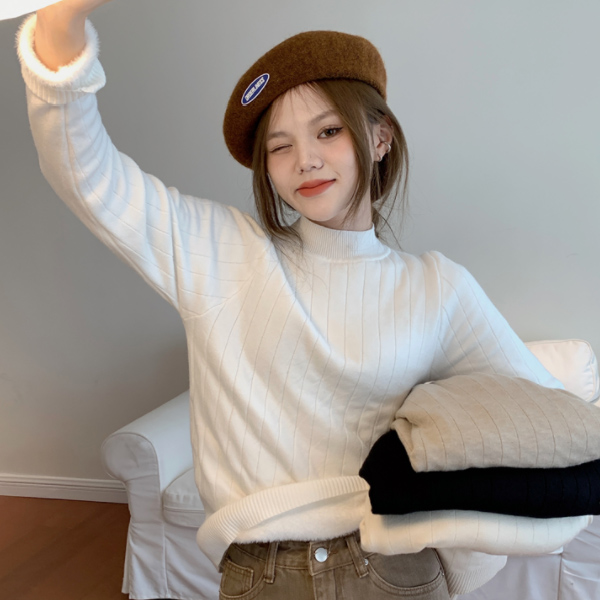 ALORA 內裡長毛小高領針織內搭上依 
