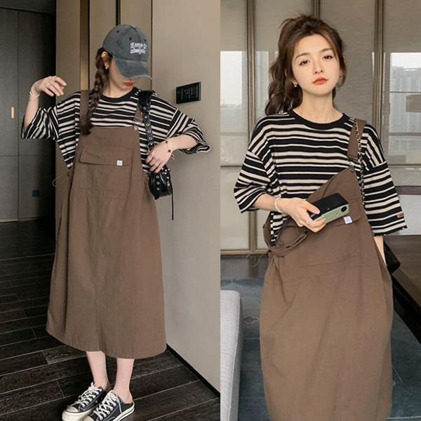 ALORA 咖色吊帶兩件式套裝 