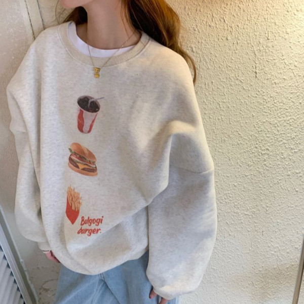 ALORA 可樂漢堡薯條印花大學T 