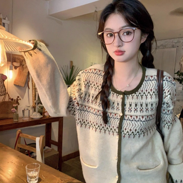 ALORA 費爾島風針織外套 