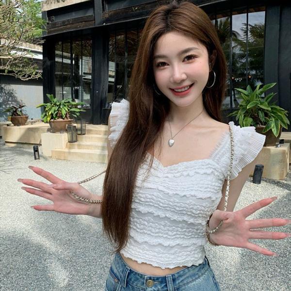 ALORA 度假感~超美皺皺短背心 